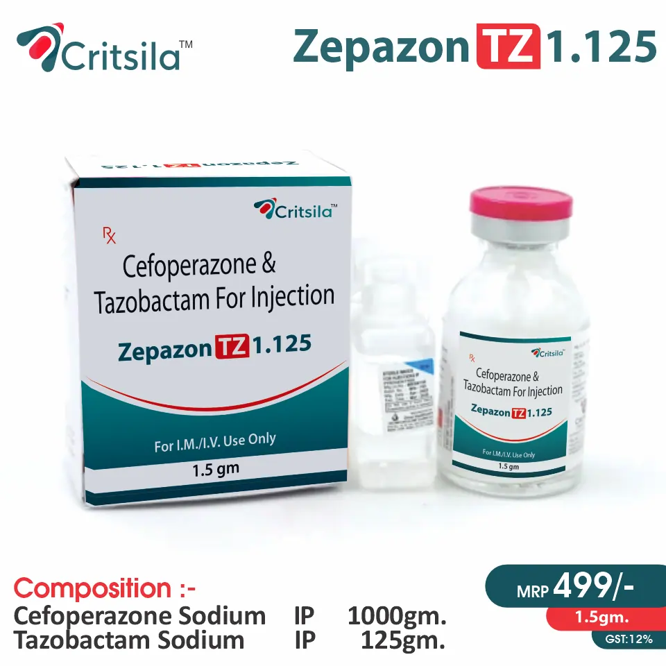 Cefoperazone Sodium + Tazobactam Sodium Injection at the best price in PCD Pharma Franchise for Antibiotic, Bacterial Infections.